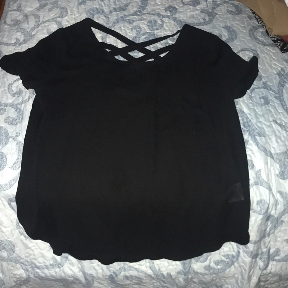 Black crisscross blouse